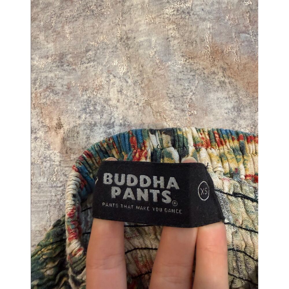 Buddha Pants Harem Pants | Multicolor Boho Print | Smocked Waist | XS - Picture 3 of 4